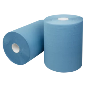 Industriepapier Recycled Blauw 2-laags, 400 meter, 2 rol.