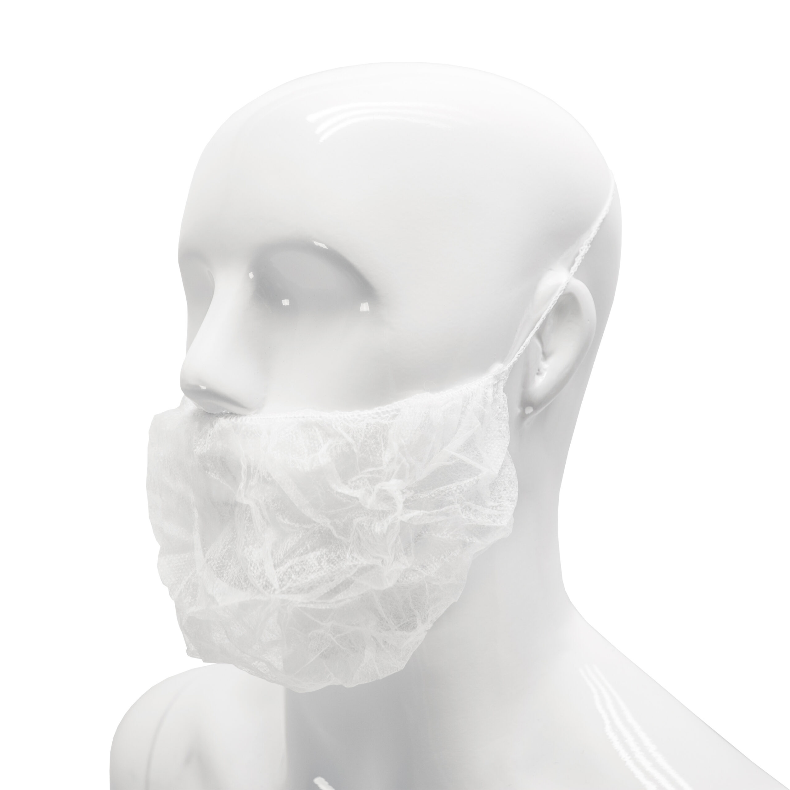 HYGOCLEAN® baardmasker PP wit 46cm headloop Doos 10 x 100st