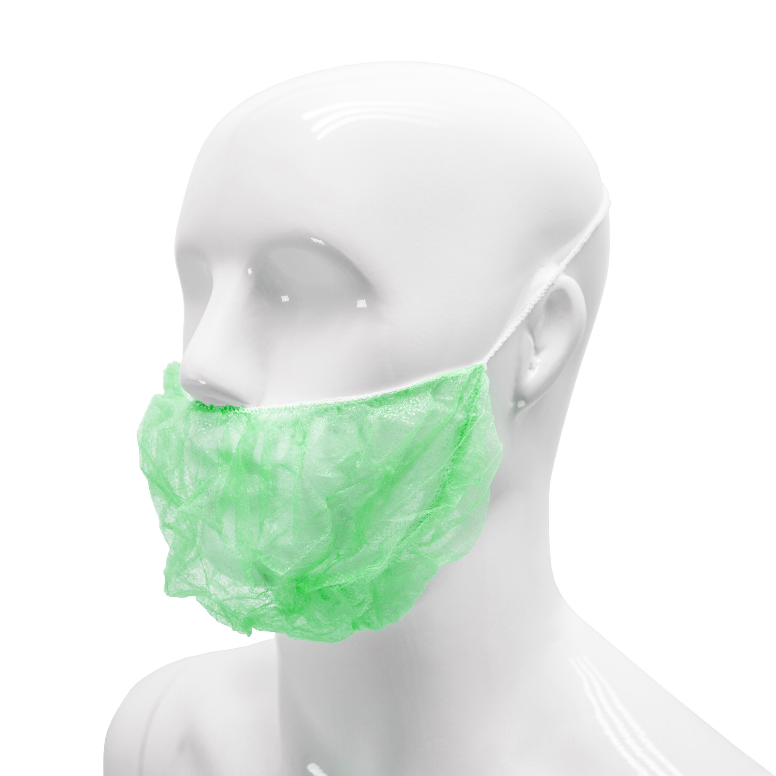 HYGOCLEAN® baardmasker PP groen 46cm headloop Doos 10 x 100st