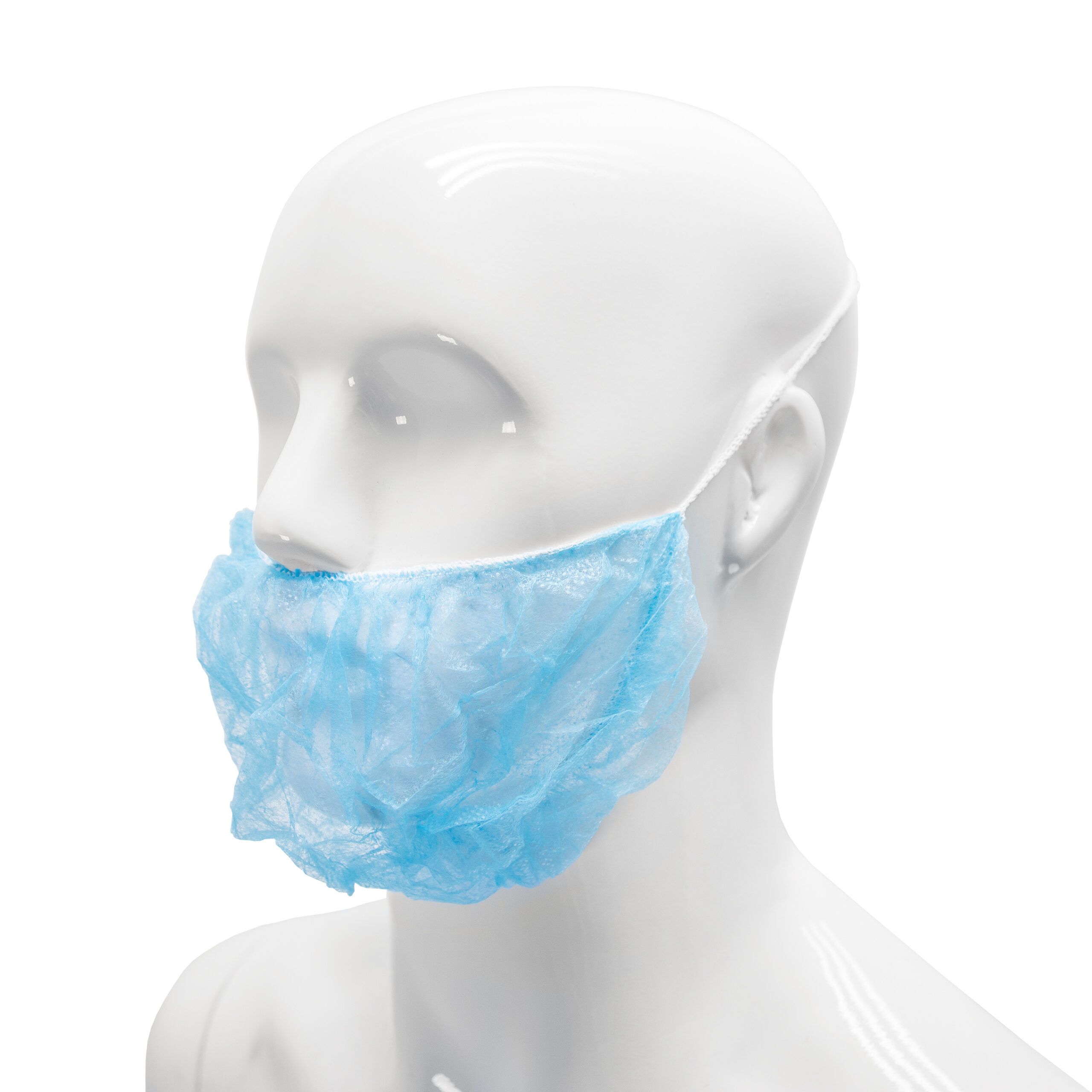 HYGOCLEAN® baardmasker PP blauw 50cm headloop Doos 10 x 100st