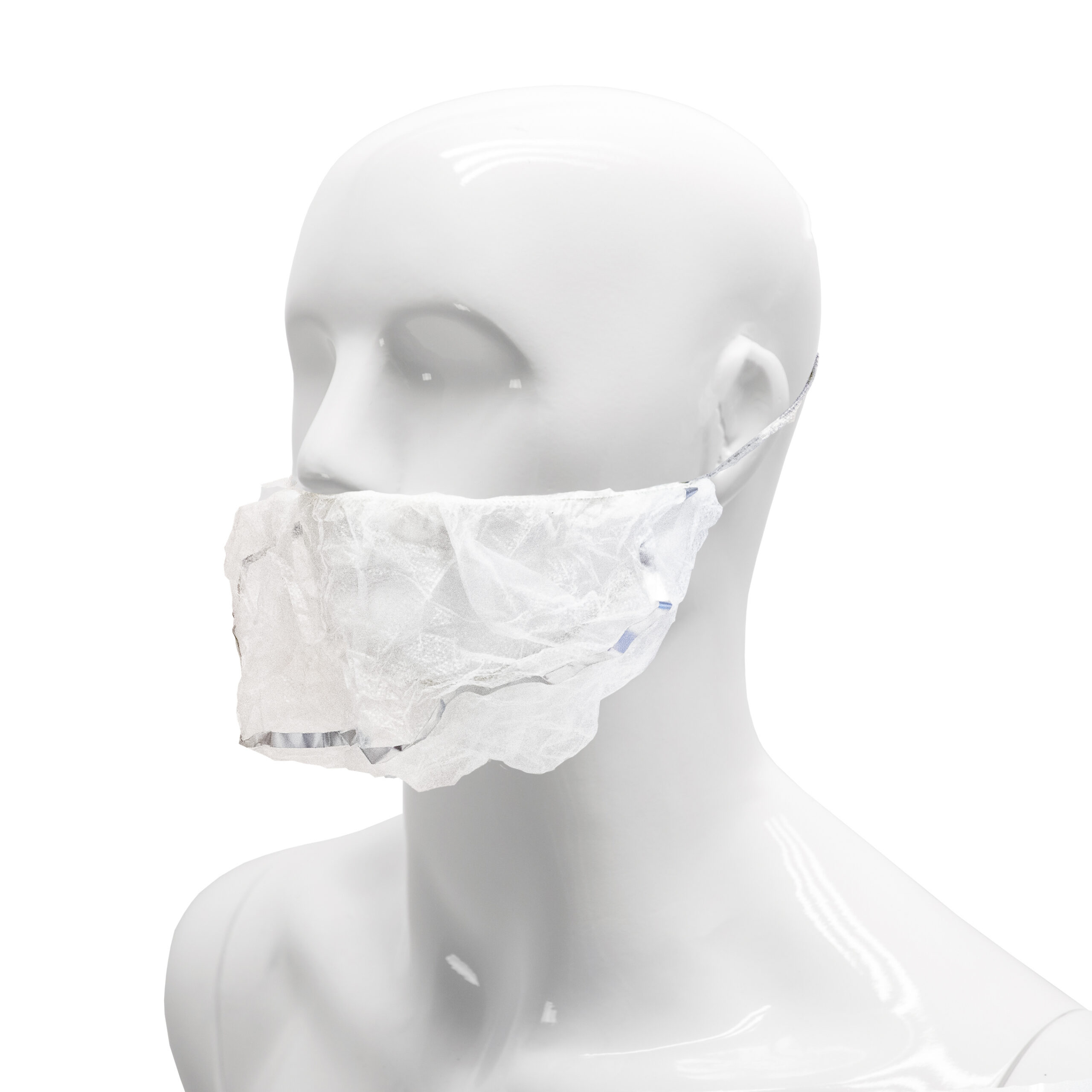 HYGOCLEAN® baardmasker PP wit 46cm headloop Doos 10 x 100st detecteerbaar