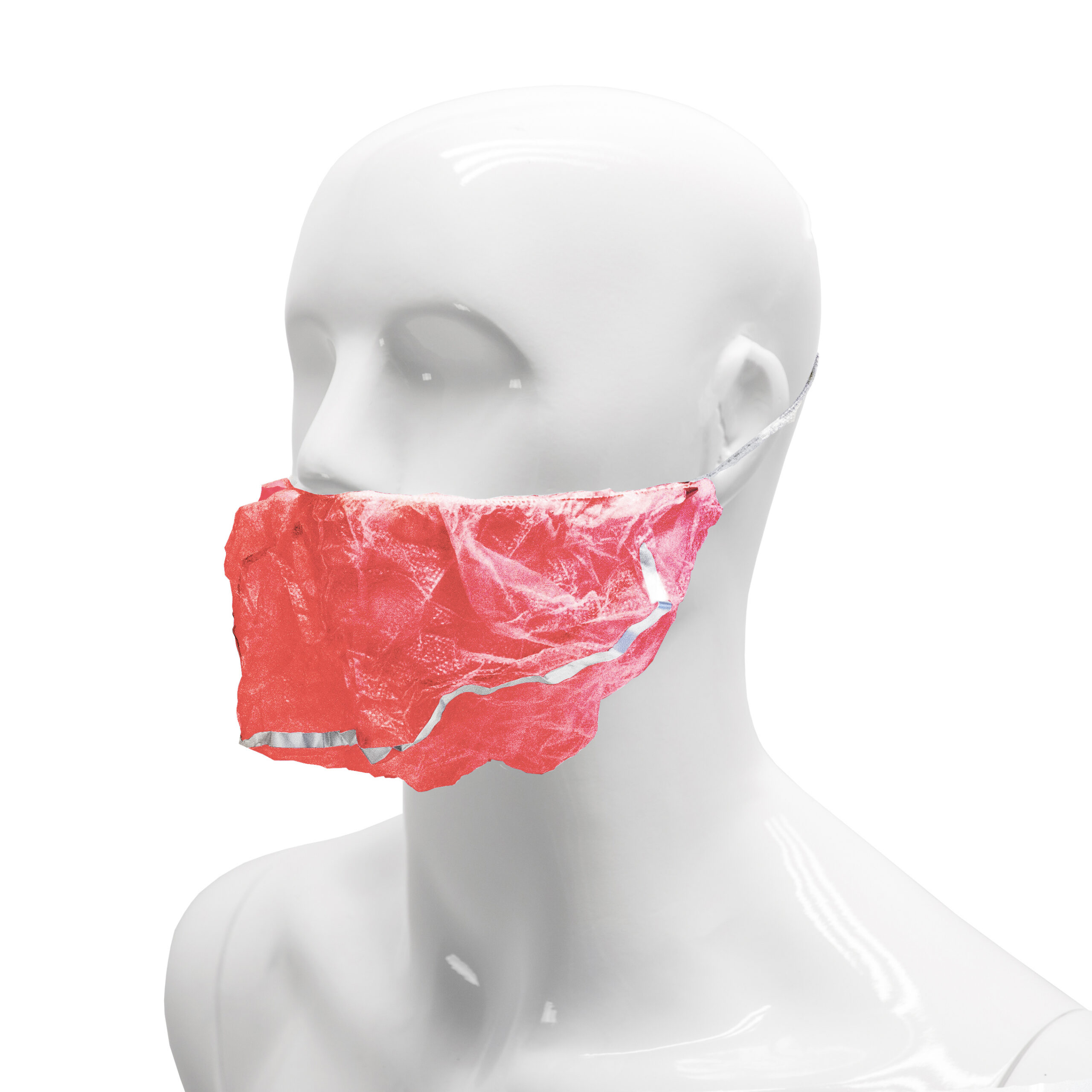 HYGOCLEAN® baardmasker PP rood 46cm headloop Doos 10 x 100st detecteerbaar