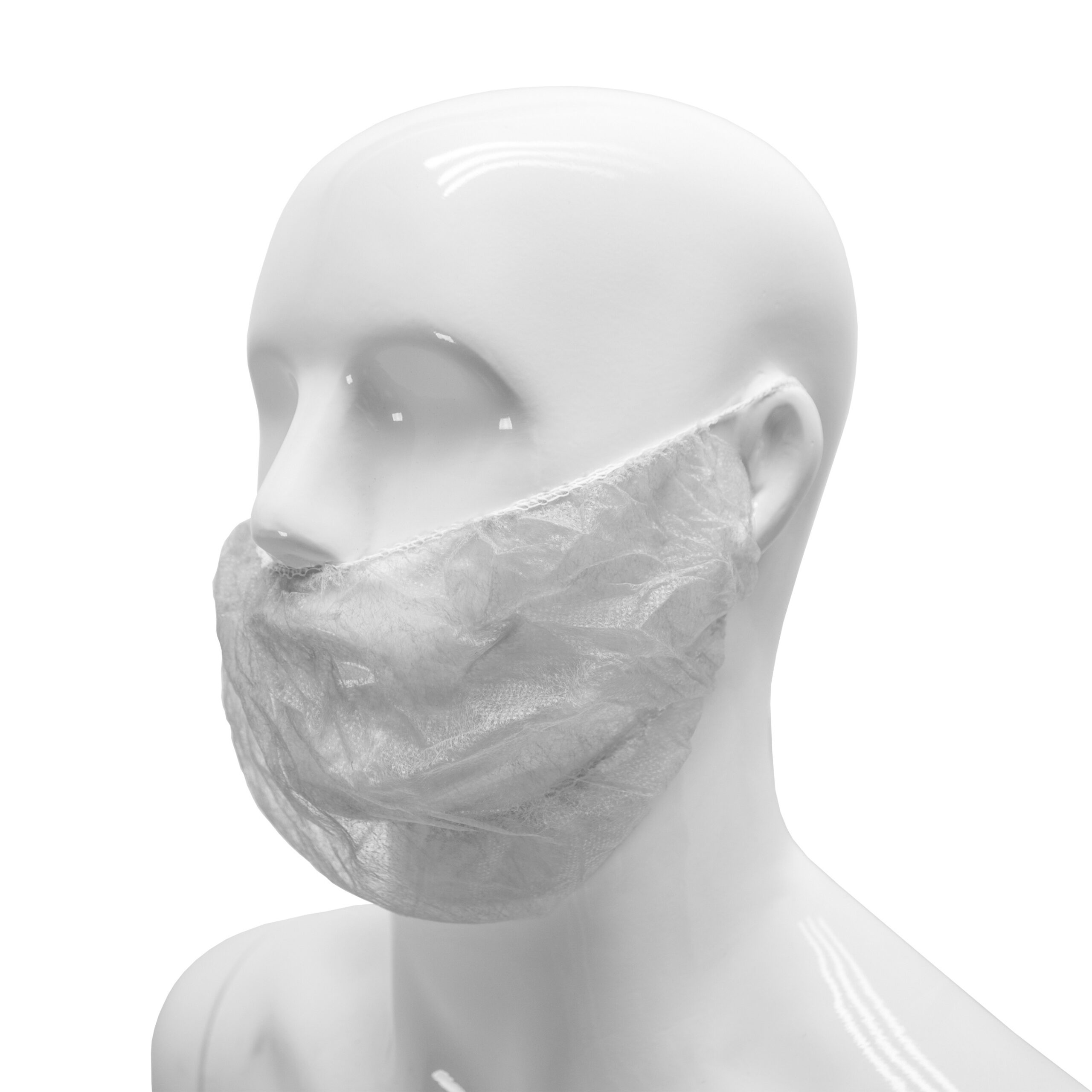 HYGOCLEAN® baardmasker PP wit 46cm dubbel earloop Doos 10 x 100st