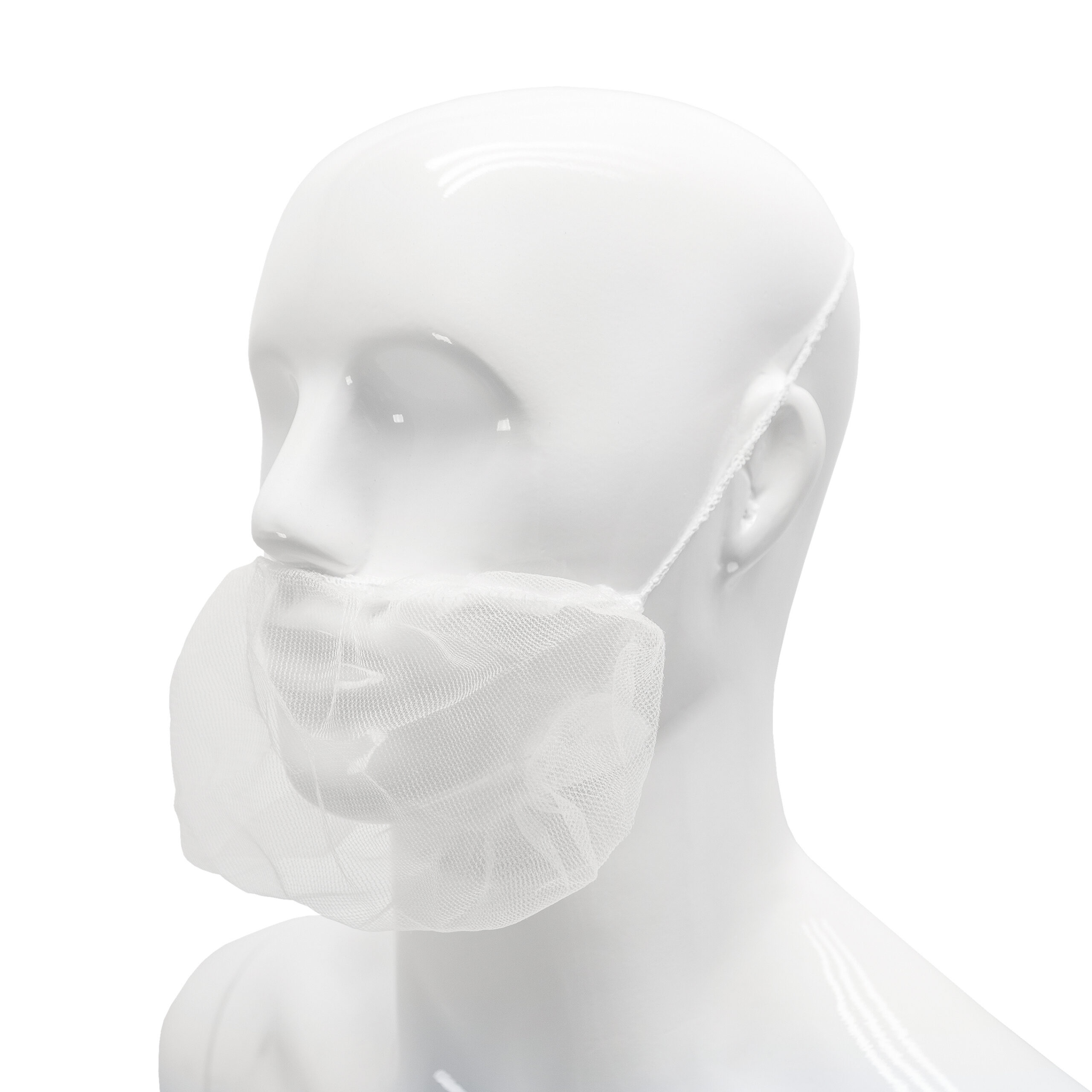 HYGOCLEAN® baardmasker nylon 46cm met witte headloop Doos 10 x 100st