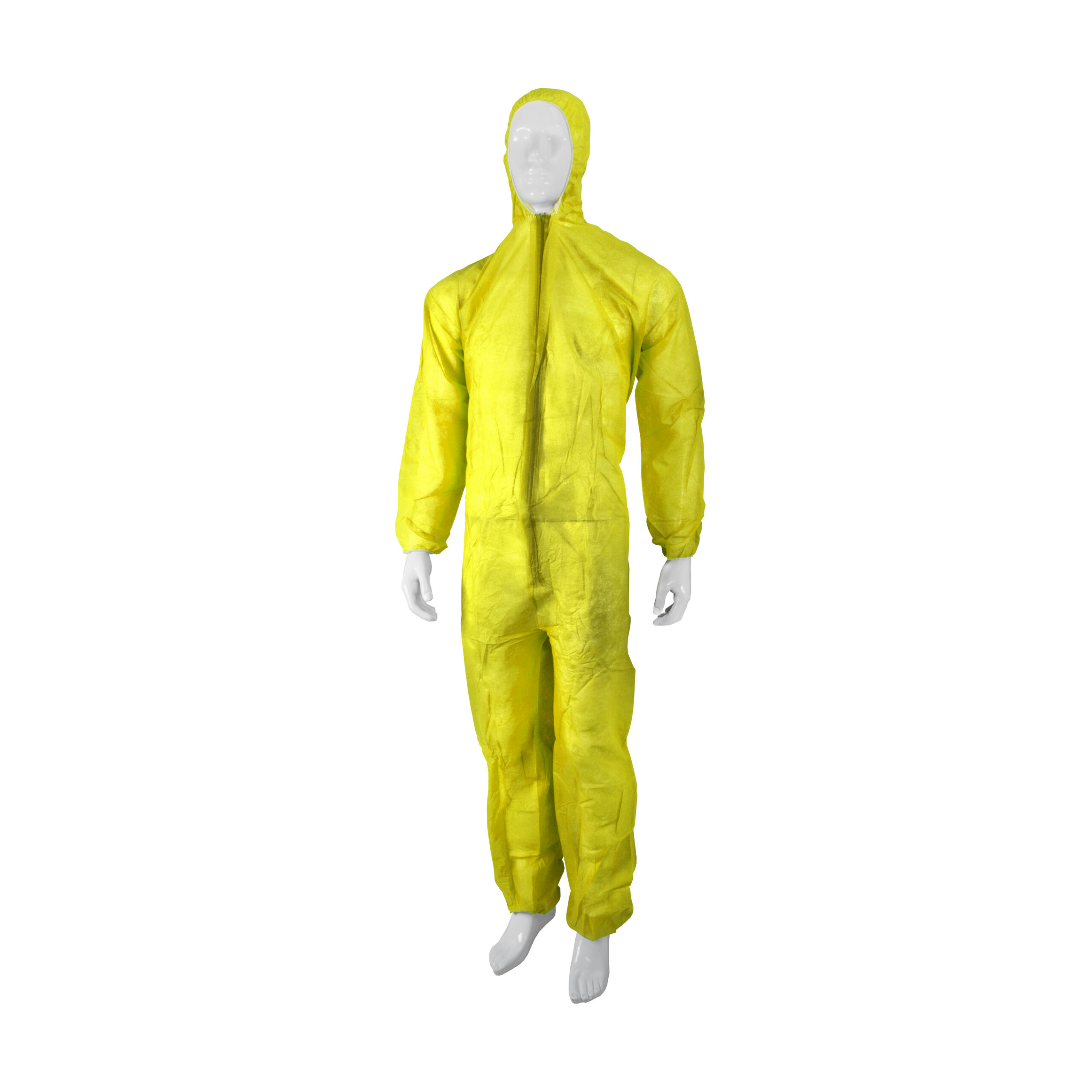 HYGOCLEAN® overal PP met rits en kap, geel Doos 50 x 1st