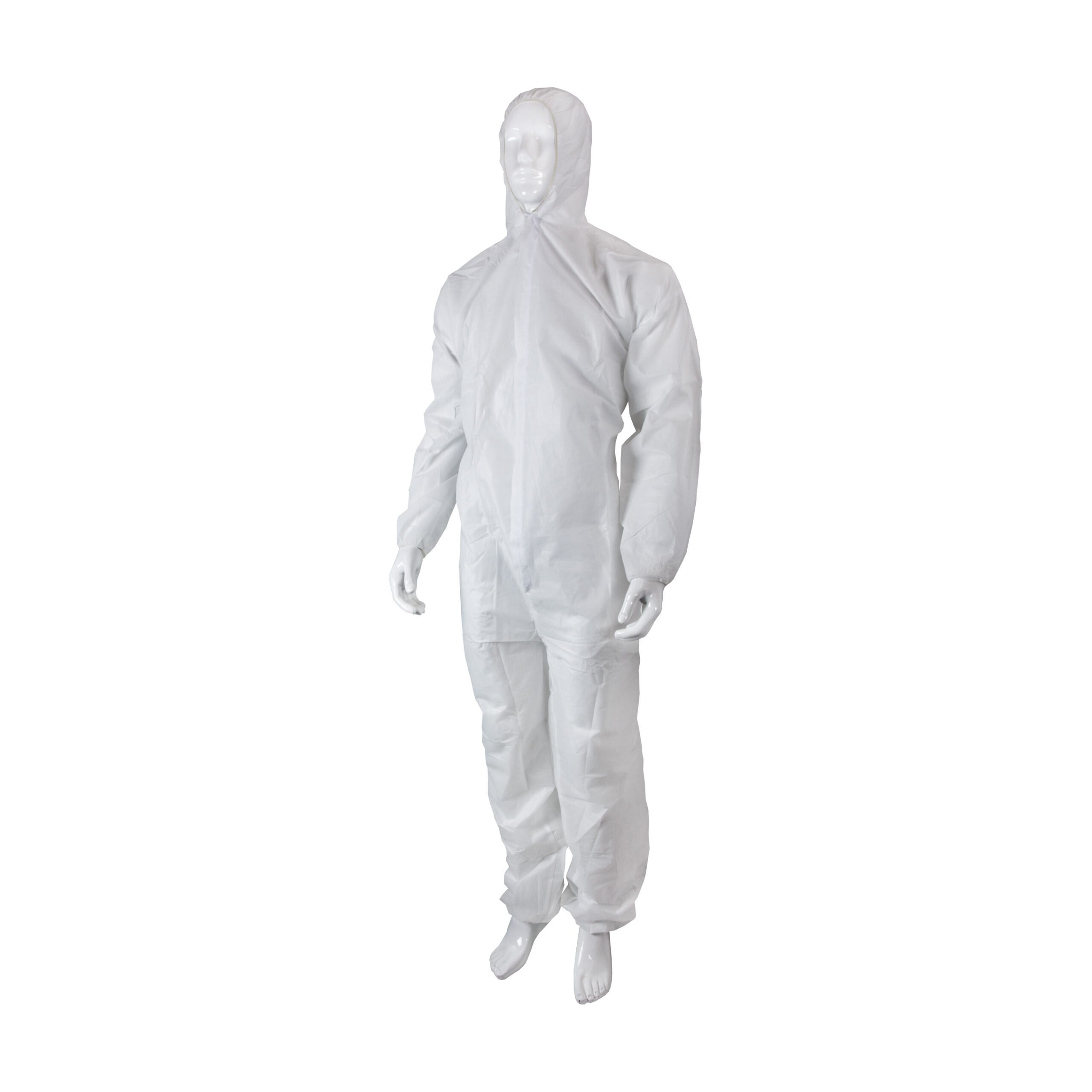 HYGOCLEAN® overal PP SMS met rits en kap, wit Doos 50 x 1st Cat 3 Type 5/6