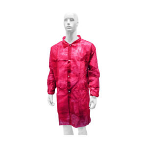HYGOCLEAN® bezoekersjas PP drukknoop rood XL Doos 50 x 1st