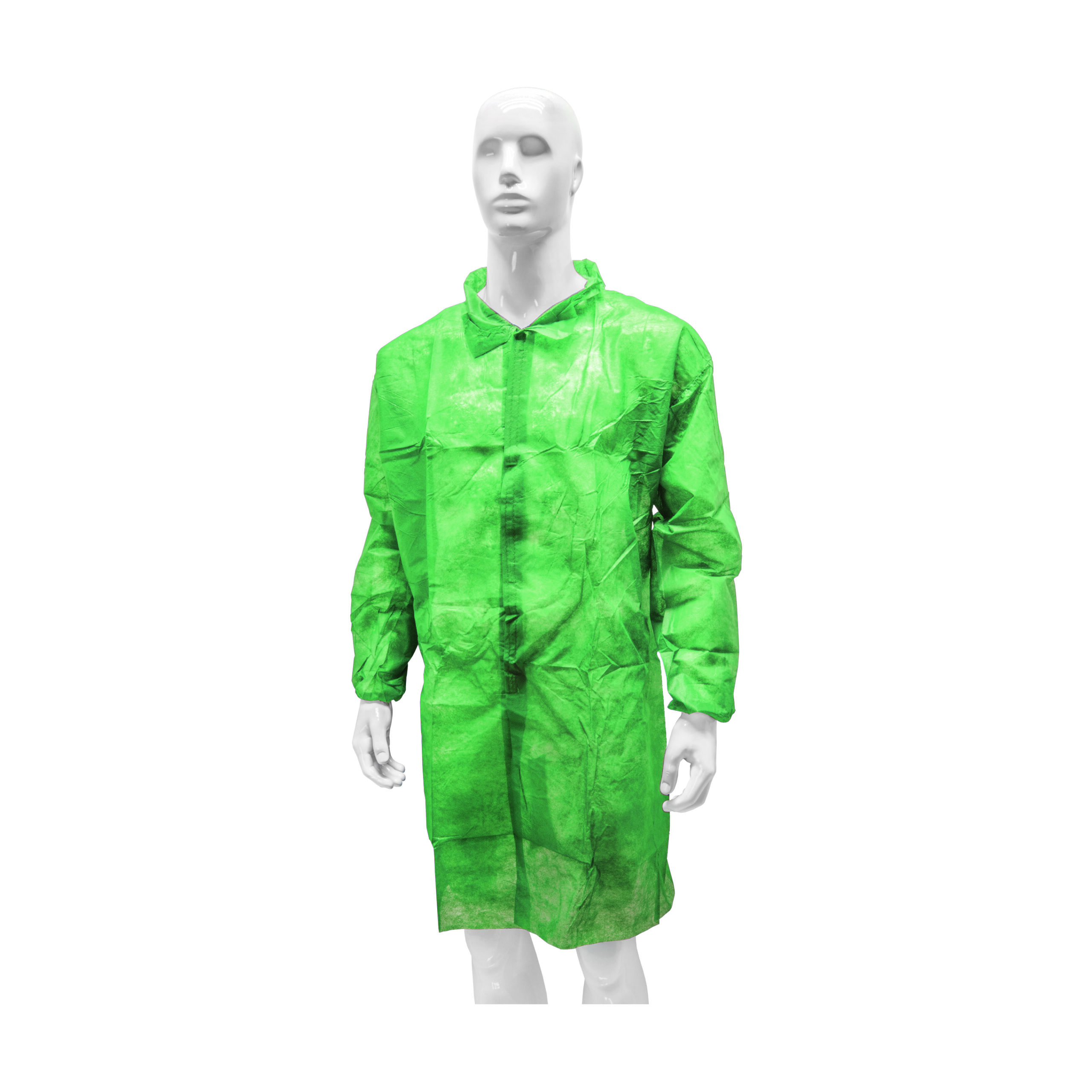 HYGOCLEAN® bezoekersjas PP klittenband groen L Doos 50 x 1st