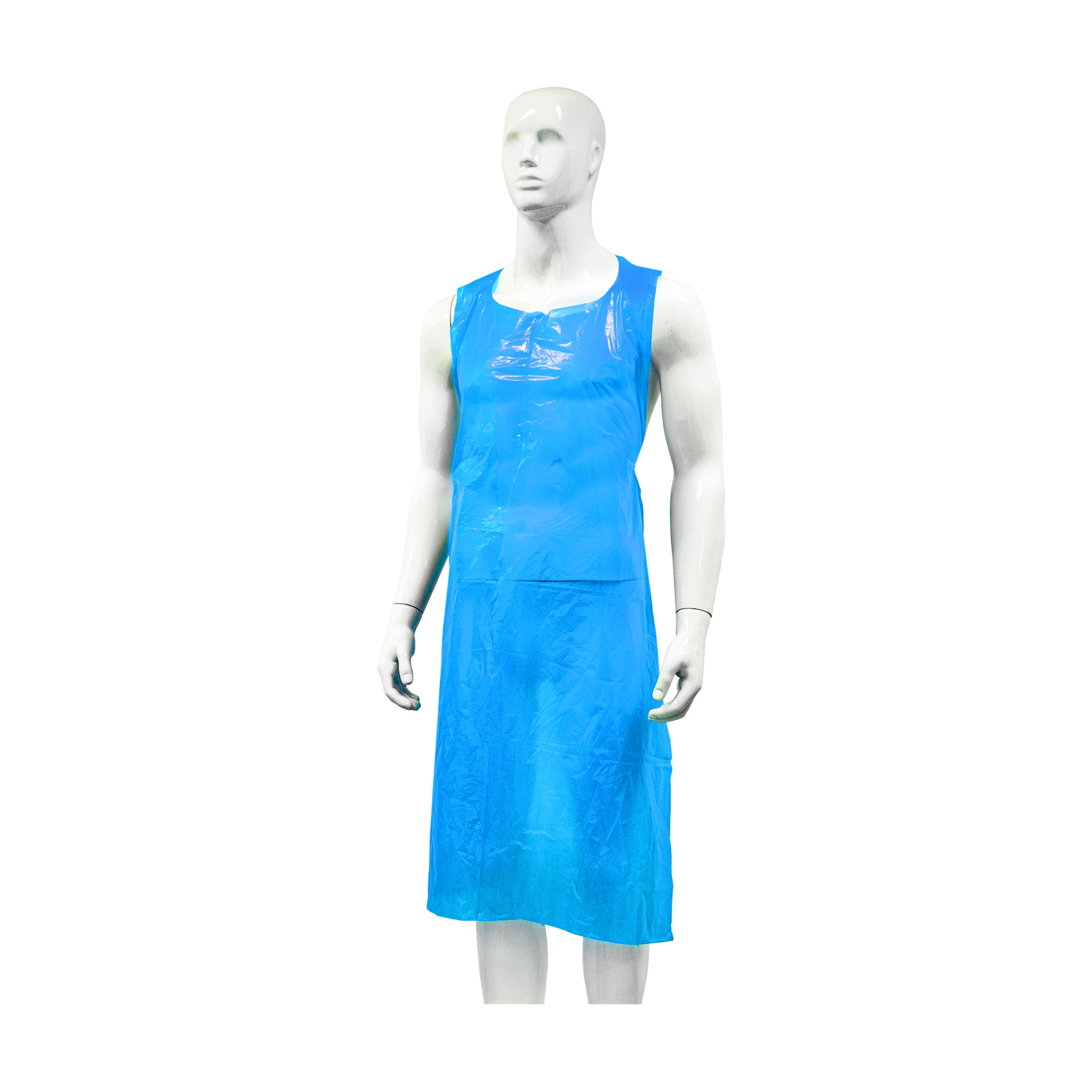 HYGOCLEAN® schort LDPE blauw 50Mu blok Doos 10 x 50st 80 x 140cm