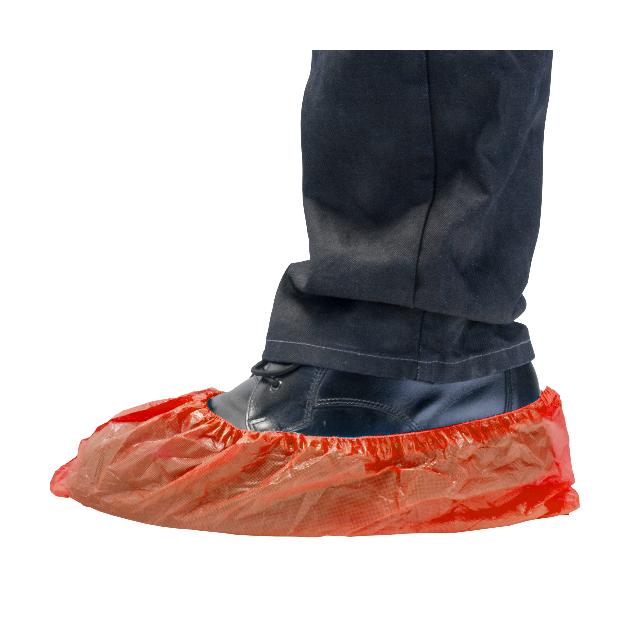 HYGOCLEAN® overschoen CPE rood 40Mu geruwd Doos 20 x 100st