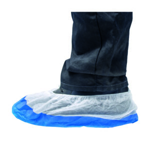 HYGOCLEAN® overschoen PP-PE wit/blauw 70Mu geruwd Doos 200st
