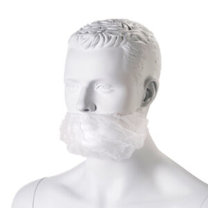 Baardmasker nylon micromaas wit hoofdelastiek, 300 stuks