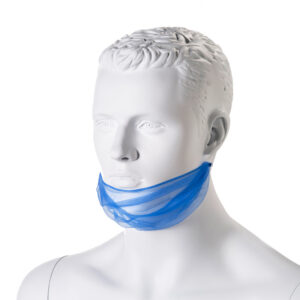 Baardmasker nylon micromaas blauw hoofdelastiek, 300 stuks