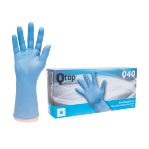 Q-TOP® Q40 handschoen nitril 30cm blauw XS Doos 10 x 100st Allround ongepoederd