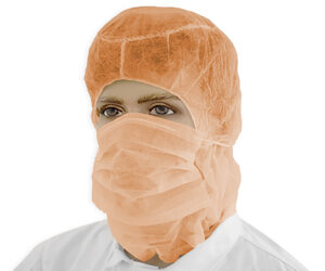 CMT astrocap + 2-laags mondmasker, pp non woven, oranje, 500st/doos