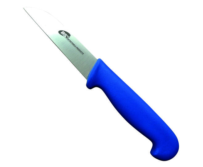 BST 3,5" Veg. Knife plain edge straight DD, blauw 10st.